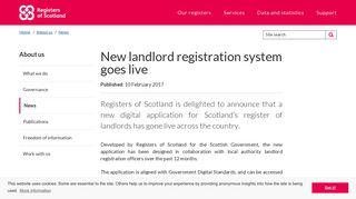 New landlord registration system goes live - Registers of Scotland
