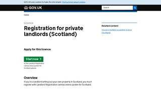 Registration for private landlords (Scotland) - GOV.UK