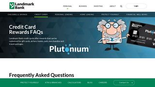 Plutonium Credit Card Rewards FAQs - Landmark Bank