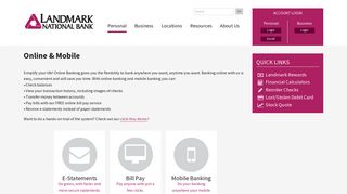 Online & Mobile - Landmark National Bank