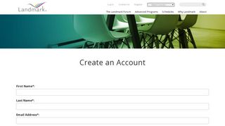 Create Account - Landmark Forum