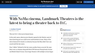 With NoMa cinema, Landmark Theatres is the latest to bring a theater ...