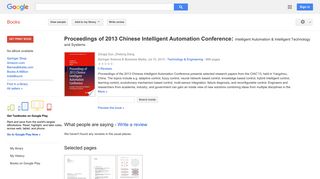 Proceedings of 2013 Chinese Intelligent Automation Conference: ...