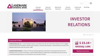 Landmark National Bank: Corporate Profile