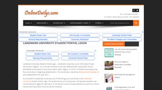 Landmark University Student Portal Login - ONLINE DAILYSONLINE ...