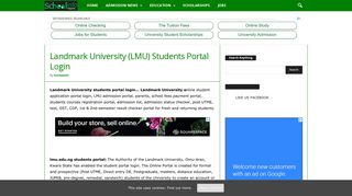 Landmark University (LMU) Students Portal Login - Schoolinfo.com.ng