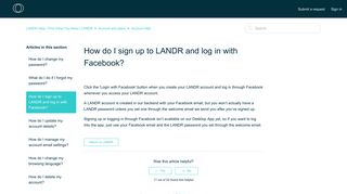 How do I sign up to LANDR and log in with Facebook? – LANDR Help ...