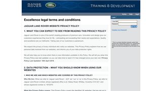 Excellence legal terms and conditions - Land Rover Training and ...