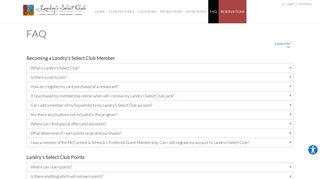 FAQ - Landry's Select Club