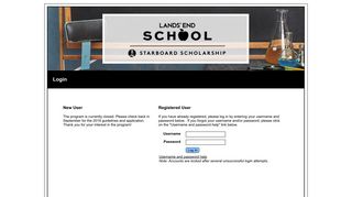 Lands' End School Starboard Scholarship - Login - Scholarship America