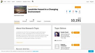 Landslide Hazard in a Changing Environment | Frontiers Research ...