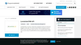 LandslideCRM API | ProgrammableWeb