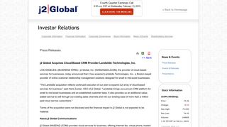 j2 Global Acquires Cloud-Based CRM Provider Landslide ...