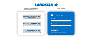 Landstar Portal login page - landstar online