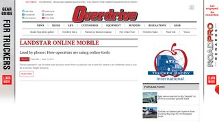 Landstar Online Mobile - Overdrive Magazine