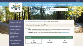 Garbage, Recycling & Yard Waste | Apex, NC - Official Website