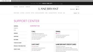 Contact Us - Lane Bryant Credit Card - Service