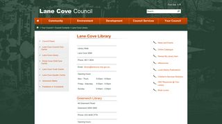 Lane Cove Library - Lane Cove Council