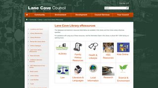 Lane Cove Council - Lane Cove Library eResources