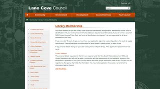 Lane Cove Council - Library Membership