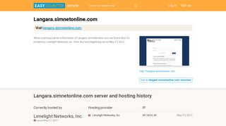 Langara.simnetonline.com server and hosting history