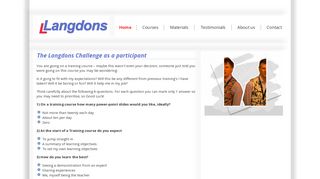 Langdons - Home - As a participant