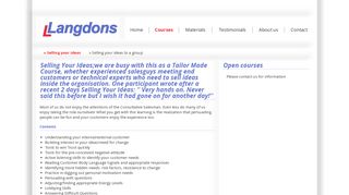 Langdons - Courses - Selling your ideas