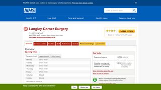 Overview - Langley Corner Surgery - NHS