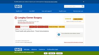 Services & clinics - Langley Corner Surgery - NHS
