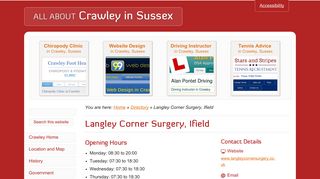 Langley Corner Surgery, Ifield : Crawley Sussex Online Directory