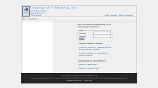 Login/Register - Language & Friendship, Inc.