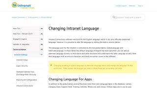 Changing Intranet Language – Intranet Connections