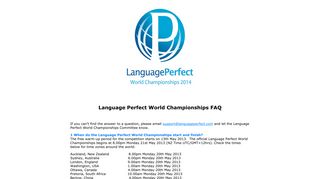 Language Perfect World Championships FAQ - Languages