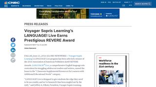 Voyager Sopris Learning's LANGUAGE! Live Earns Prestigious ...