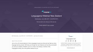 Languagenut Webinar New Zealand | Languagenut Ltd - Livestorm