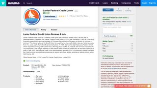 Lanier Federal Credit Union Reviews - WalletHub