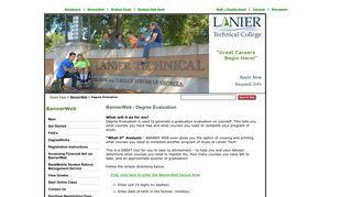 BannerWeb - Degree Evaluation - Lanier Technical College