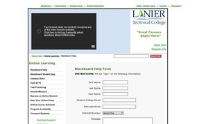 Blackboard Help - Lanier Technical College