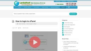 How to login to cPanel – LankaHost Knowledge Base