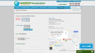 Contact Sales | Support - LankaHost Web Hosting | LankaHost Web ...