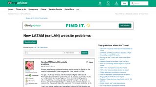 New LATAM (ex-LAN) website problems - Air Travel Forum - TripAdvisor