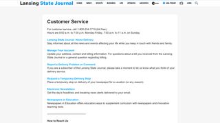 Customer Service | lansingstatejournal.com