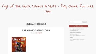 Lapalingo casino login - Age of the Gods: Furious 4 Slots - Play Online ...