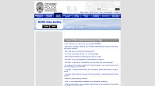 PATROL FAQs :: PATROL Online Banking :: Online Branch :: Los ...