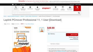 Laplink PCmover Professional 11, 1 User [Download] | Staples