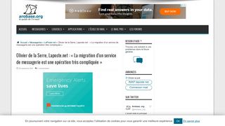 Olivier de la Serre, Laposte.net : « La migration d'un service de ...