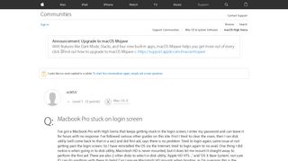 Macbook Pro stuck on login screen - Apple Community