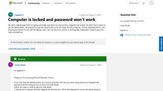 Computer is locked and password won't work - Microsoft Community