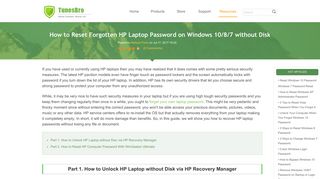 How to Reset Password on HP Laptop Windows 10/8/7 without Disk