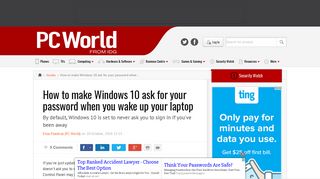 make Windows 10 ask for your password when you wake up your laptop